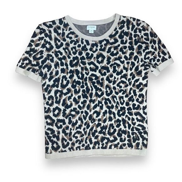 J. Crew Knit Leopard Print Sweater Top Sz XS - Picture 4 of 12